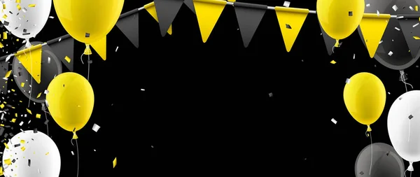 Banner met vlaggen en ballonnen. — Stockvector