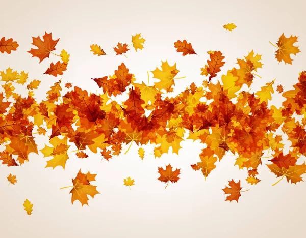Jesień tło z liści pomarańczy. — Wektor stockowy