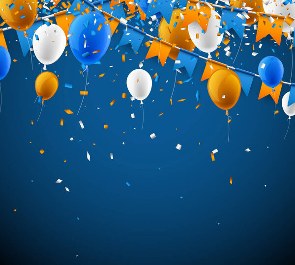Background with flags and balloons — Stock Vector