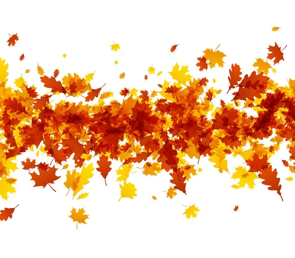 Höstens bakgrund med orange blad. — Stock vektor