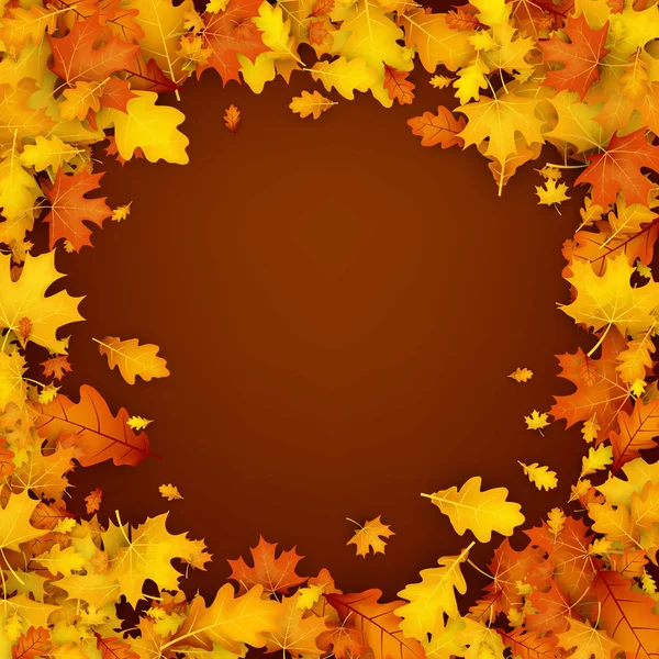 Осенний фон с оранжевыми листьями . — стоковый вектор