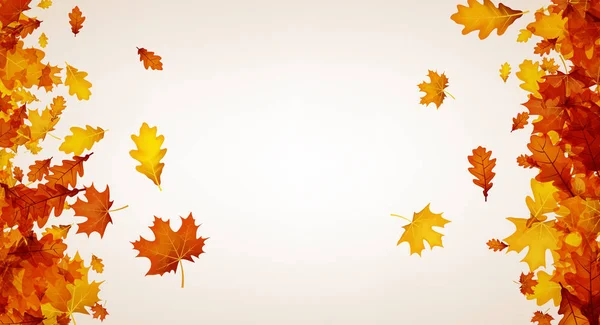 Φθινόπωρο φόντο με πορτοκαλί φύλλα. — Διανυσματικό Αρχείο
