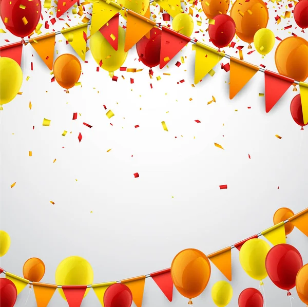 Hintergrund mit Fahnen und Luftballons — Stockvektor