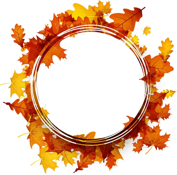 Autumn background with orange leaves. — Stock Vector