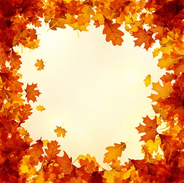 Fundo de outono com folhas de laranja . — Vetor de Stock