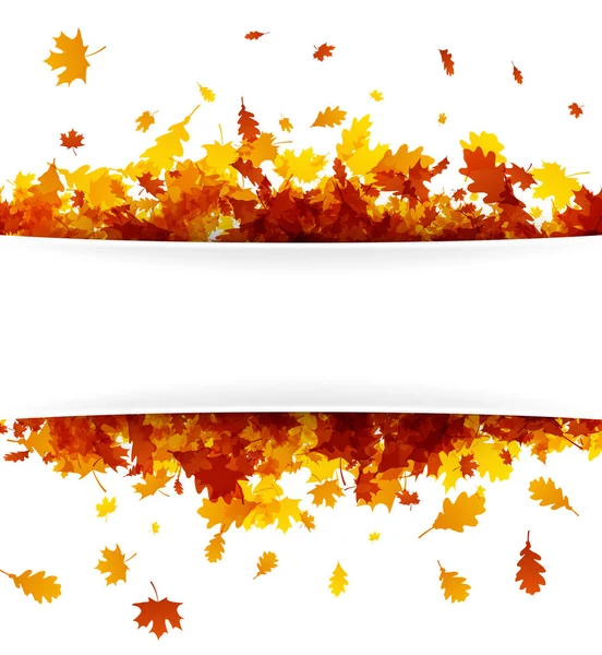 Höstens banner med gyllene löv. — Stock vektor