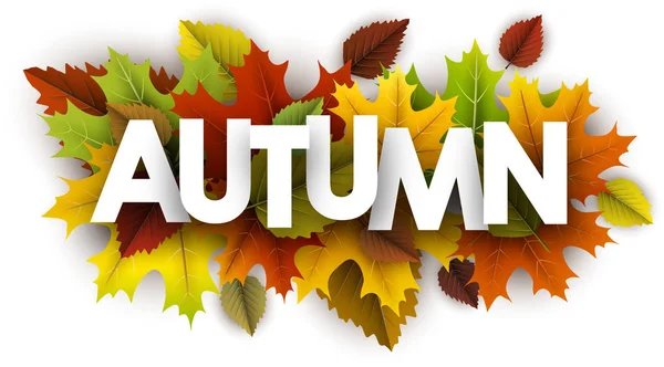 yaprakları ile sonbahar afiş