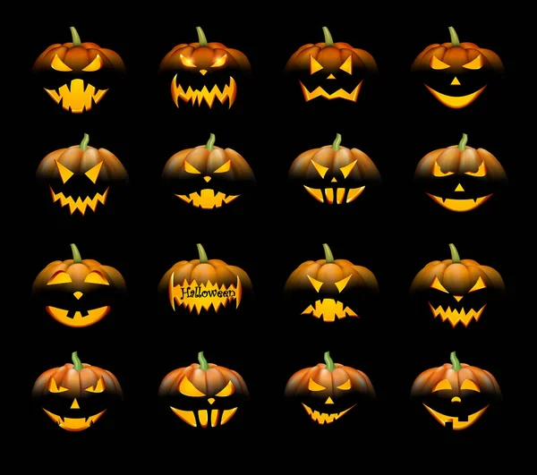 Set de calabazas de Halloween — Vector de stock