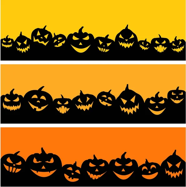 Jogo de banners de Halloween — Vetor de Stock