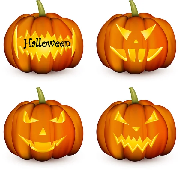 Halloween pumpkins set — Stock Vector