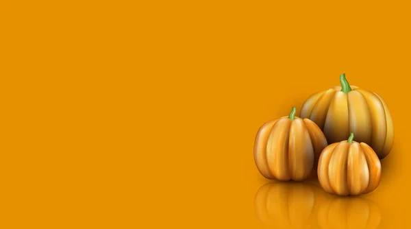 Banner de Halloween con calabazas — Archivo Imágenes Vectoriales