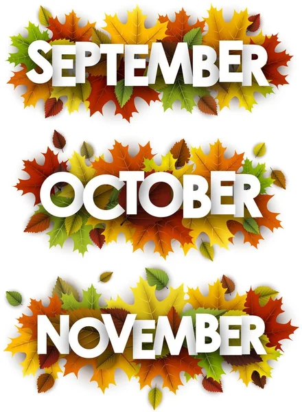 Banner de otoño colorido — Vector de stock