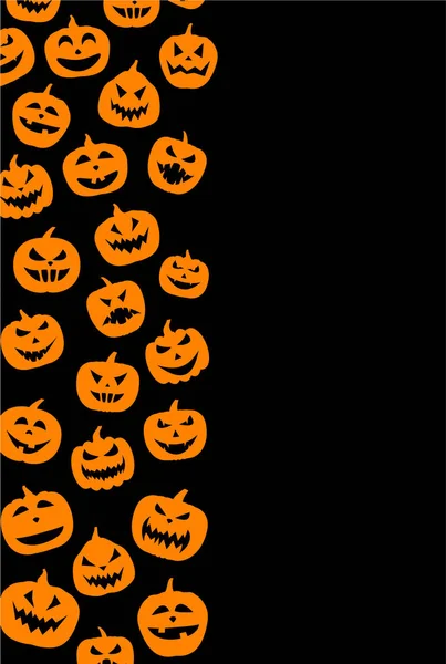 Banner con caras de calabaza — Vector de stock