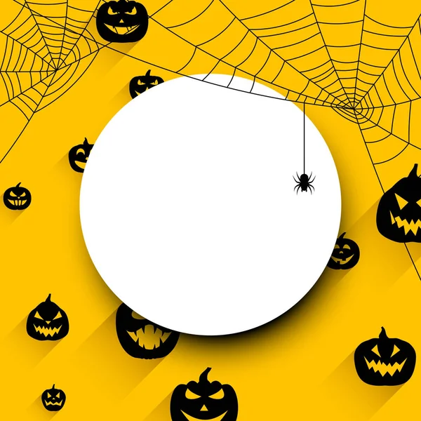 Halloweenpumpor och spiderweb — Stock vektor