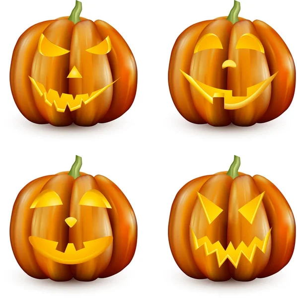 Halloween pumpkins set — Stock Vector