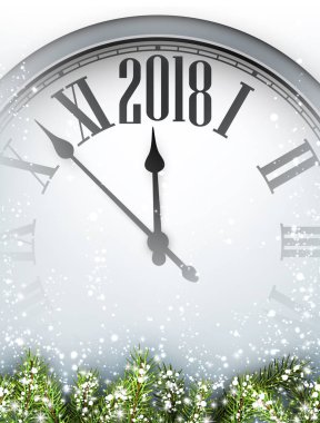 Saat ve çam dalları