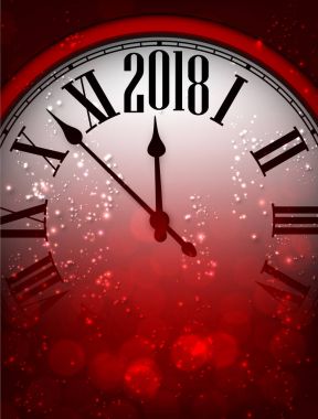 Yeni yıl arka plan ile masa saati