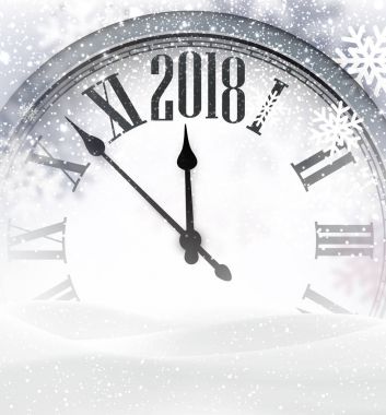 arka plan ile saat ve kar.