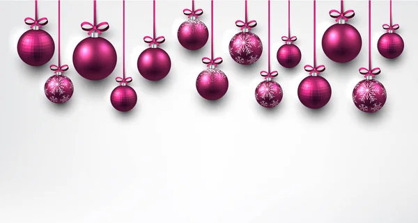 Bolas de Navidad rosa — Vector de stock