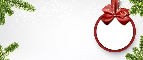 Rami di abete rosso e palla di Natale — Vettoriale Stock