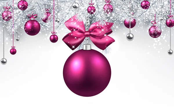 Růžové vánoční koule — Stockový vektor