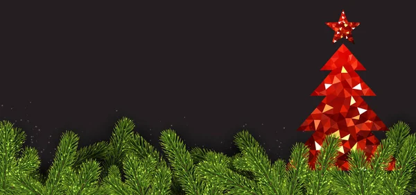 Ramos e árvore de Natal abstrata —  Vetores de Stock