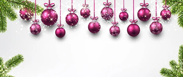 Pinkfarbene Weihnachtskugeln — Stockvektor