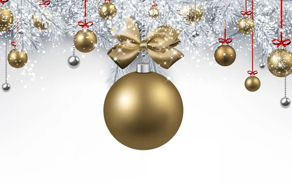 Boule de Noël dorée . — Image vectorielle