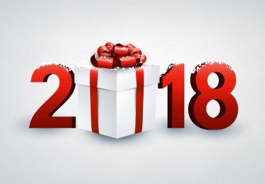 Hediye ile 2018 yeni yıl arka plan