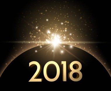 Altın 2018 yeni yıl arka plan. 