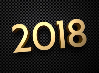 Altın 2018 yeni yıl arka plan. 