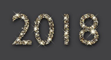 Altın 2018 yeni yıl arka plan. 