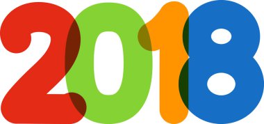 Renkli 2018 yeni yıl işareti