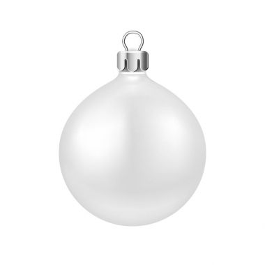 Beyaz yuvarlak şeffaf Noel top