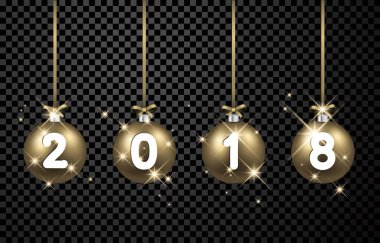 2018 yeni yıl Noel topları