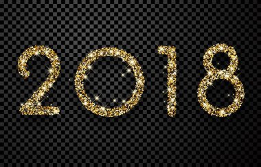 Altın 2018 yeni yıl arka plan. 