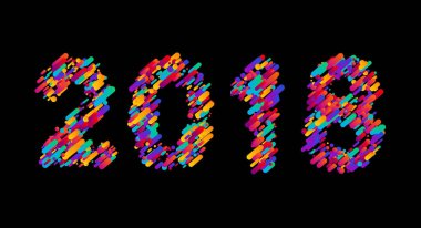 Renkli 2018 yeni yıl arka plan
