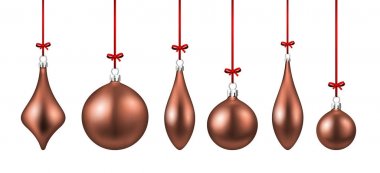 Pembe izole Noel topları ayarla