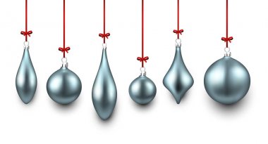 Mavi izole Noel topları ayarla