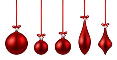 set kırmızı Noel topları