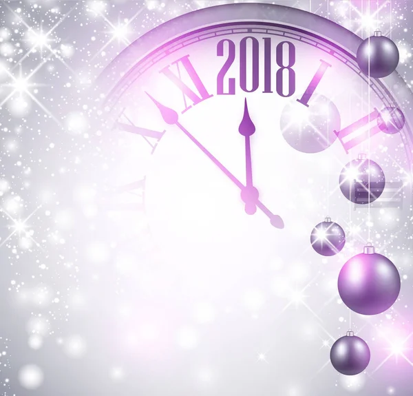 2018 yeni yıl arka plan ile masa saati