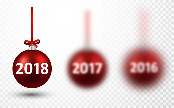2018 Palle di Natale di Capodanno — Vettoriale Stock