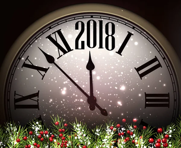 2018 yeni yıl arka plan ile masa saati