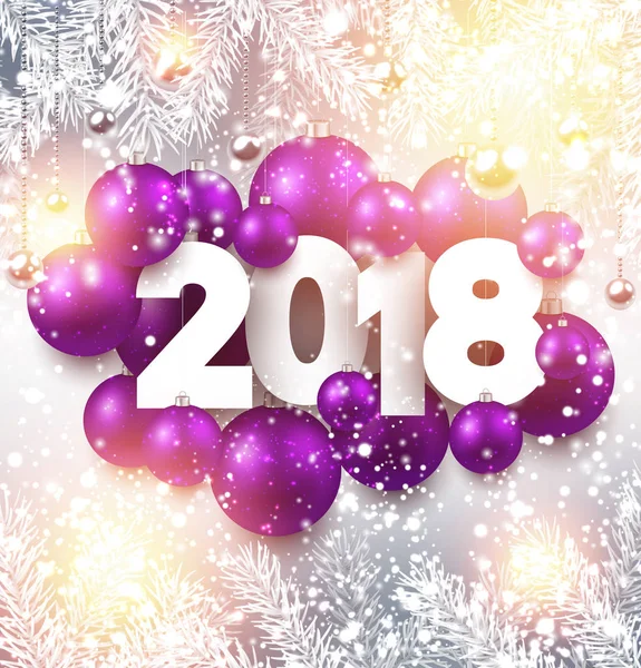 2018 New Year festive background — Stock Vector