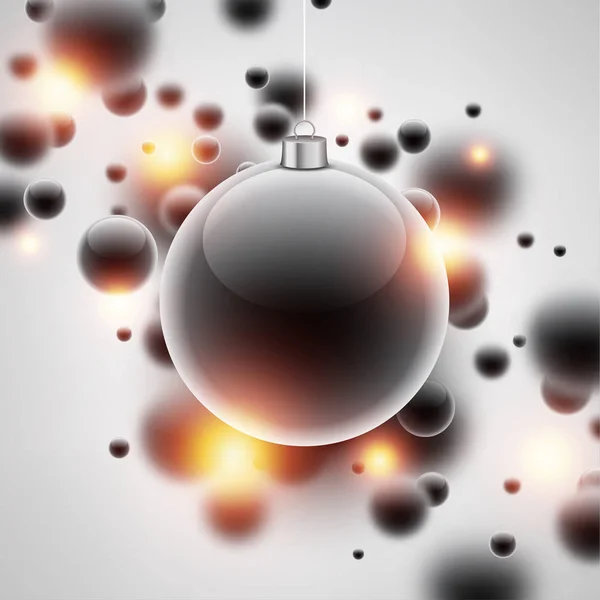 Новогодний фон с рождественским мячом — стоковый вектор