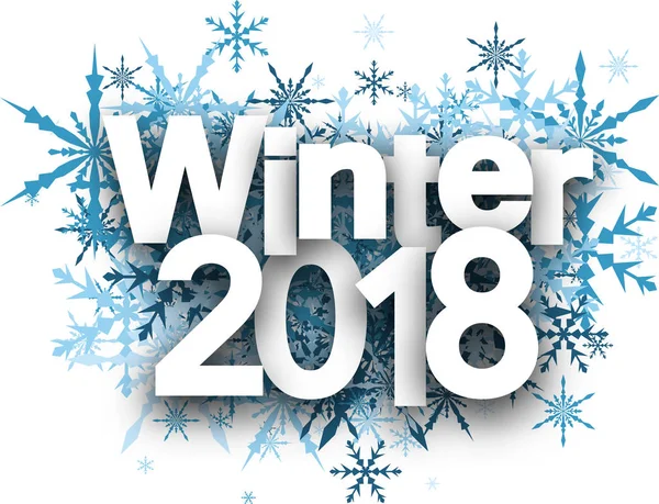 Фон зимы 2018 с снежинками — стоковый вектор