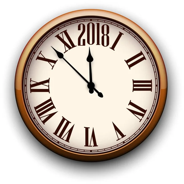時計と 2018 年背景 — ストックベクタ