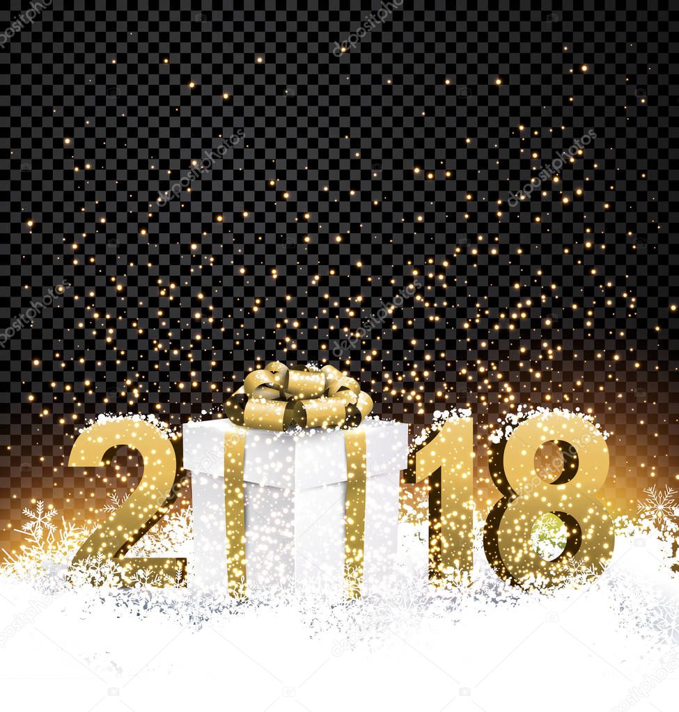 2018 New Year background with gift
