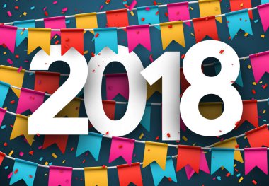 2018 yeni yıl bayram kartı