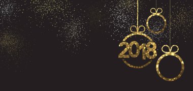 Altın 2018 yeni yıl arka plan. 